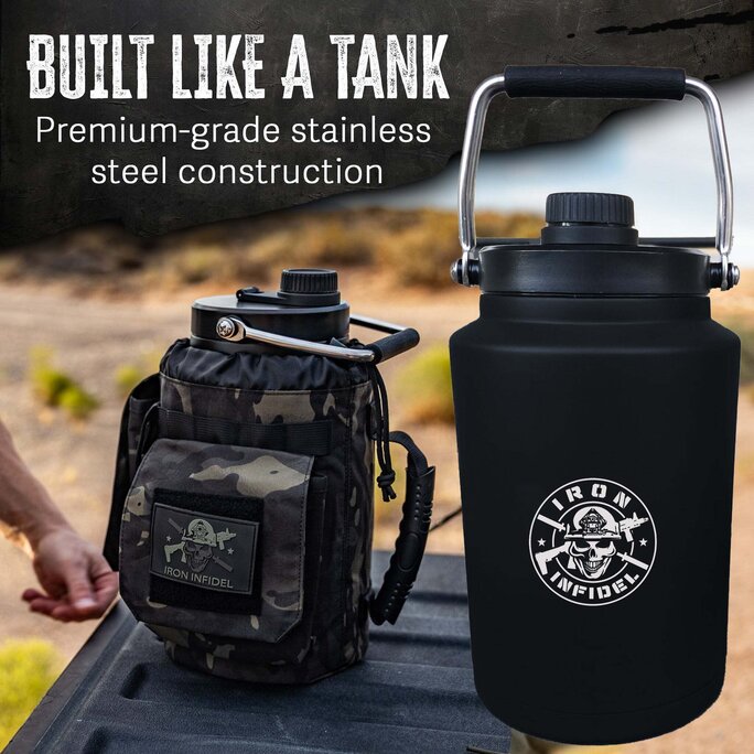 Iron Infidel - M.O.A.B.B. One Gallon Battle Bottle - Military & First  Responder Discounts | GOVX