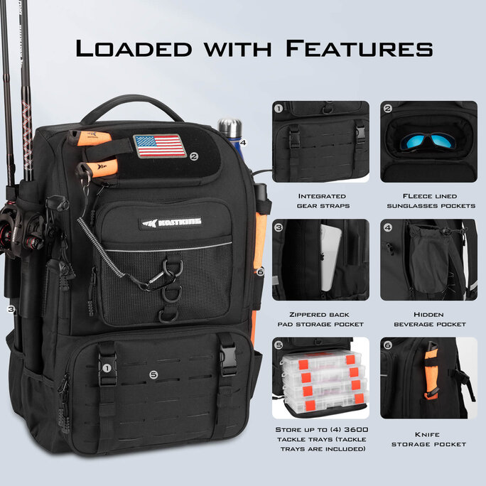 KastKing - KastKing KarryAll Tackle Backpack with Rod Holders 4 Tackle  Boxes - Military & First Responder Discounts | GOVX