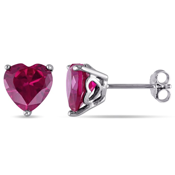 Lab Created Red Ruby Sterling Silver Heart Earring Set  JCPenney