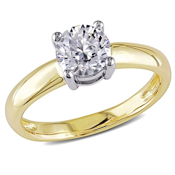 Bridal Collection - 1 CT TGW Moissanite Solitaire Engagement Ring in ...