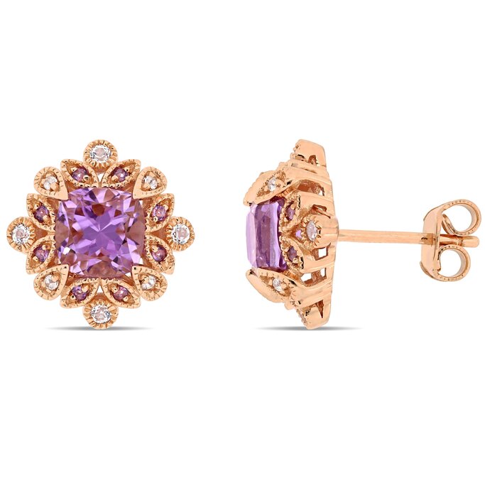 Gemstone Jewelry 2 Ct Tgw African Amethyst And White Topaz Gemstone Jewelry 2 Ct Tgw African Amethyst And White Topaz