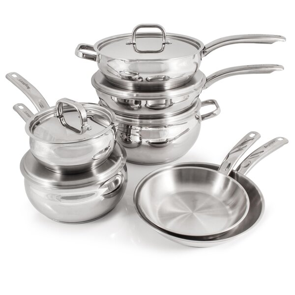 Berghoff Belly Shape 12pc 1810 Stainless Steel Cookware Set With