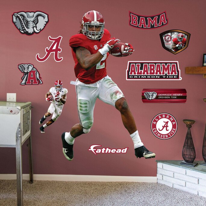 Fathead - Alabama Crimson Tide: Derrick Henry 2022 - Officially Licensed  NCAA Removable Adhesive Decal - Military & First Responder Discounts