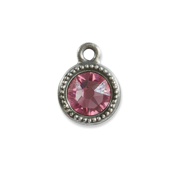 Birthstone Crystal Star Floating Charms Light Pink (10 Pack) - China