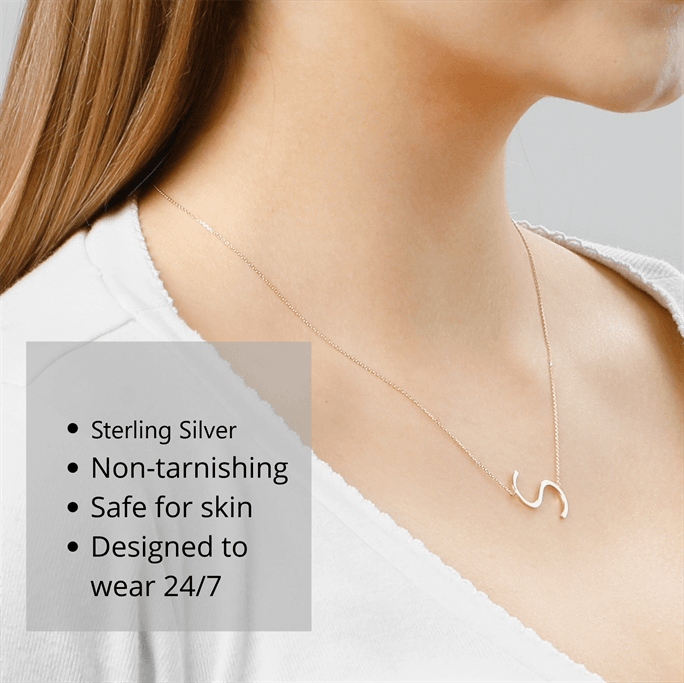 Large sideways 2025 initial necklace