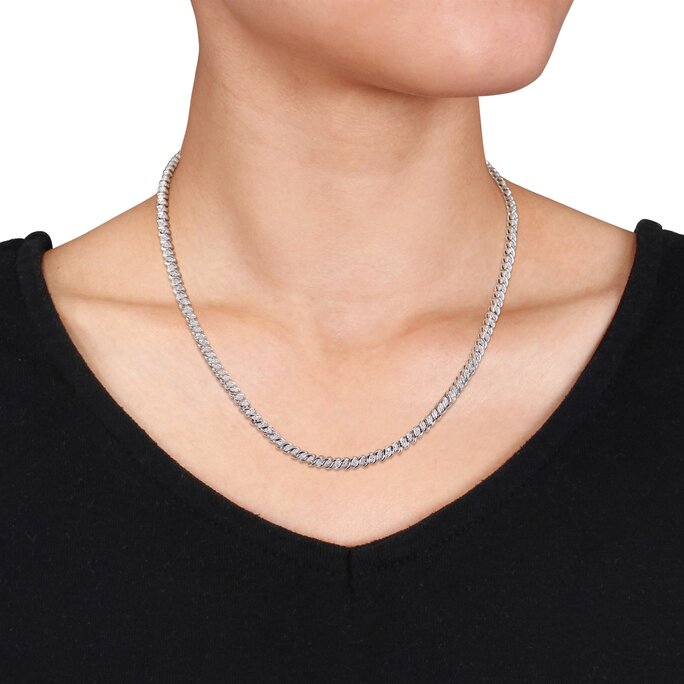 14k White Gold Diamond Necklace – Noble Jewelers