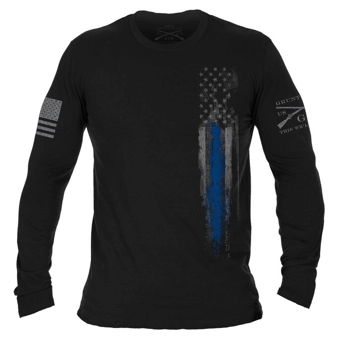 Grunt Style Blue Shield Men's T-Shirt Black 
