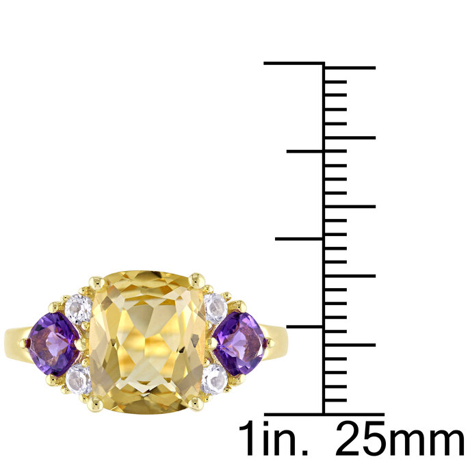Colore Sg Sterling silver, amethyst and blue topaz diamond ring. LVR568-DAB  - Ara Karkazian Watch and Jewelry Company