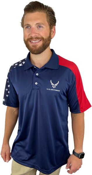 AE Sport - Men's Air Force Patriotic Polo Shirt - Discounts for ...