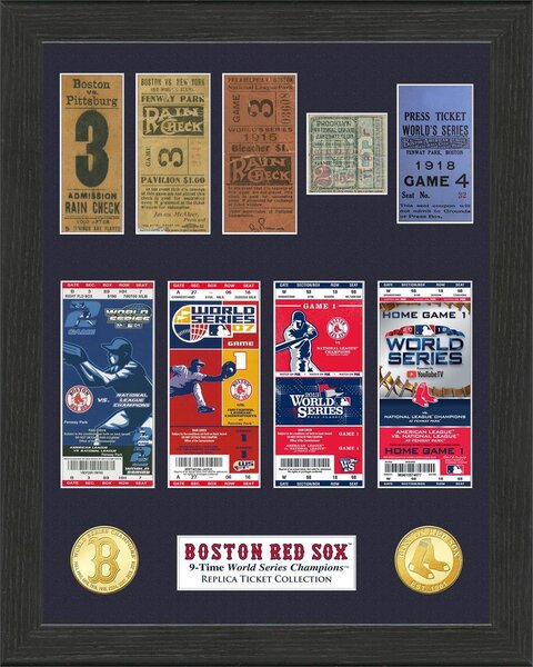 Highland Mint Boston Red Sox 9-Time World Series Champions Gold Coin & Ticket Collection