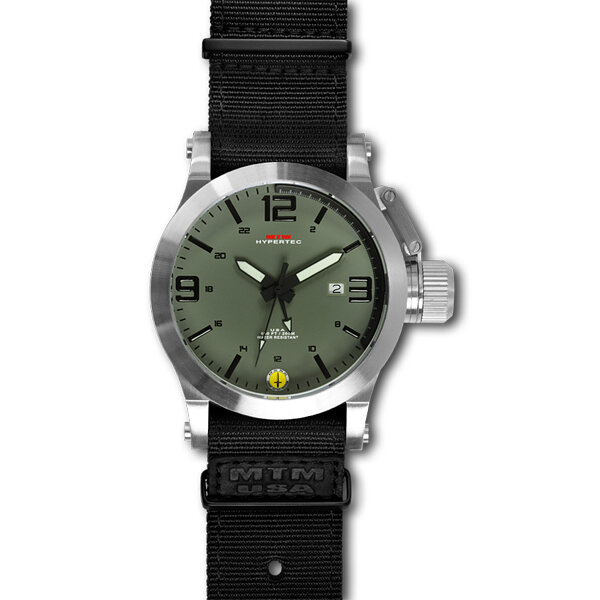 MTM Special Ops Hypertec Silver Steel Watch Gov t Military