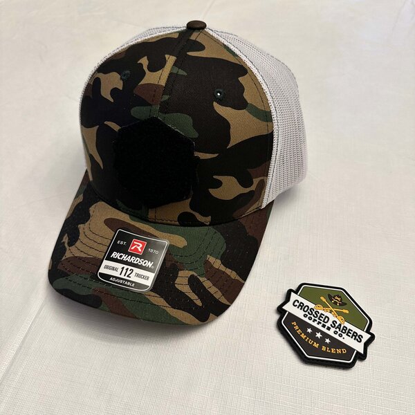 Crossed Sabers Coffee Co. - Trucker Hat and Morale PVC Patch - Military ...