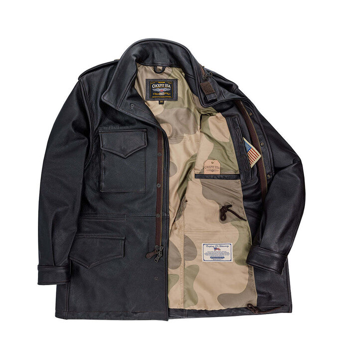 Cockpit USA Leather M 65 Field Jacket Z21S024G Military First Responder Discounts GOVX