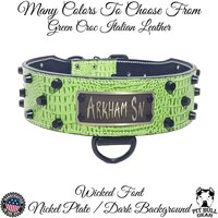 Leather Dog Collar Personalized Name Collar Heavy Duty 2 Wide - N15