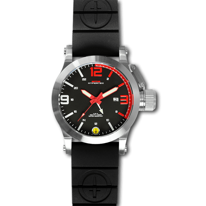 MTM Special Ops - Hypertec XL Silver Steel Watch - Rubber Strap II