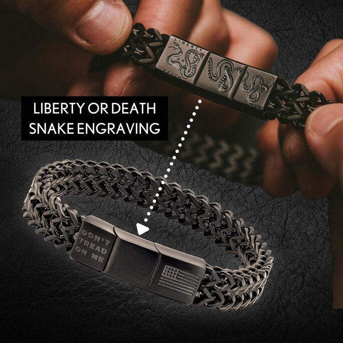 Don't Tread on Me Leather Bracelet: Helps Pair Veterans with A Service Dog or Shelter Dog