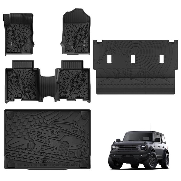 3Wliners 3W Ford Bronco 4Door 20212024 Floor Mats / Trunk Mat TPE