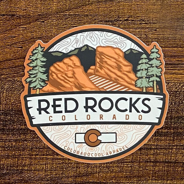 ColoradoCool Apparel - Red Rocks Topo Sticker - Military & First ...