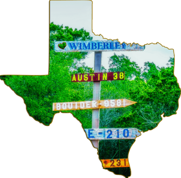 Wimberley Puzzle Company - Wimberley Sign | Texas-Shaped Magnet ...