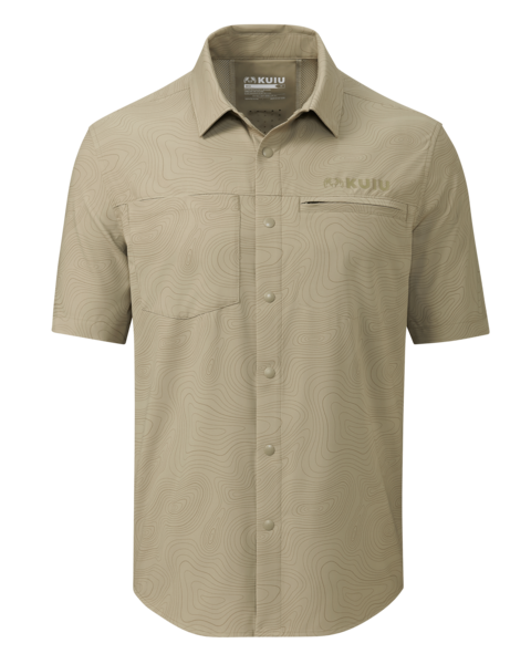 KUIU - Mesa Vented SS Snap Shirt Topo | Bone Topo Print - Military