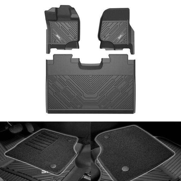 3Wliners 3W Ford F150 Custom Floor Mats F150 Lightning SuperCrew Cab 20152024 TPE Material