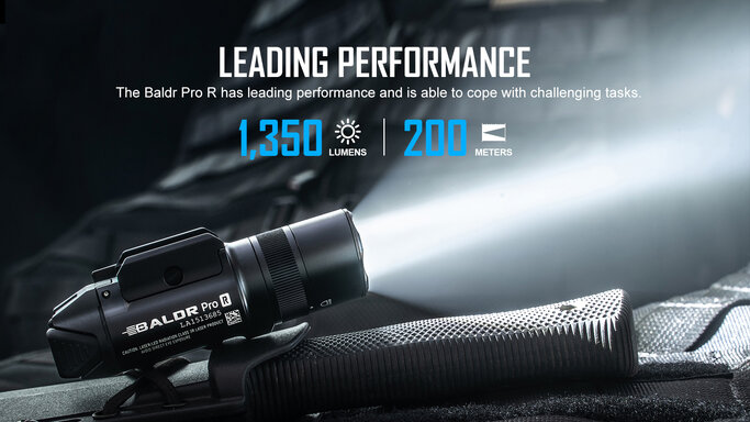 Olight - Baldr Pro R 1350 Lumen Rechargeable Flashlight and Green