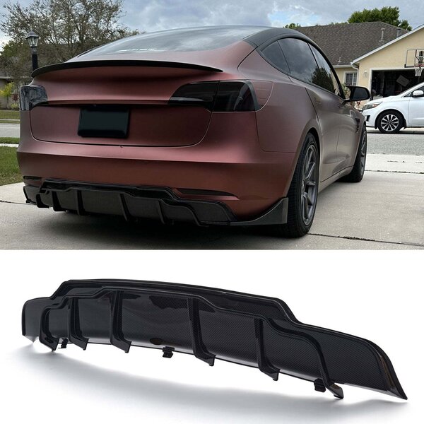 w2bodykits - Rear Diffuser For Tesla Model 3 2017-2023 - Military ...